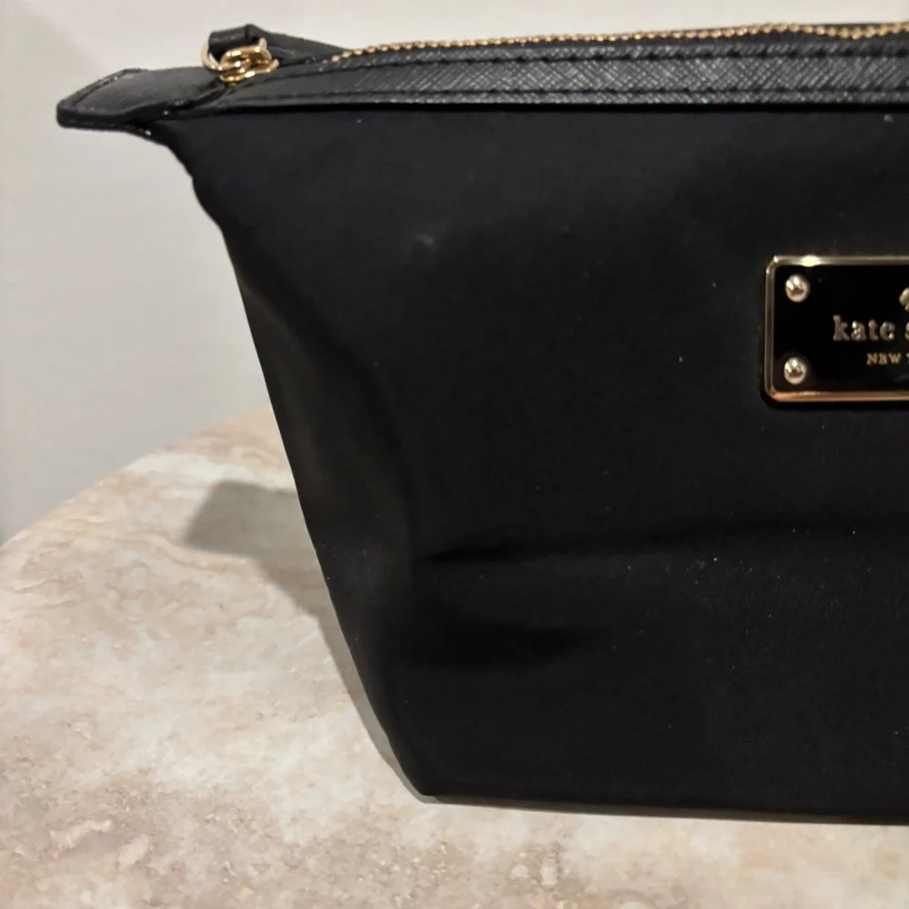 Kate Spade zip nylon cosmetic bag